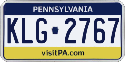 PA license plate KLG2767