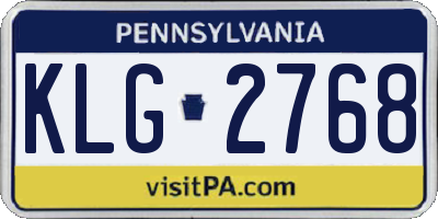 PA license plate KLG2768