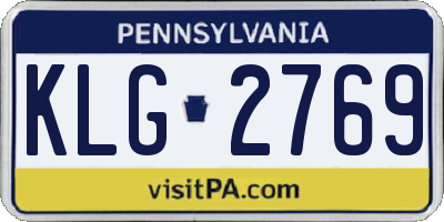 PA license plate KLG2769