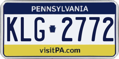 PA license plate KLG2772