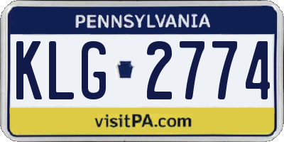 PA license plate KLG2774
