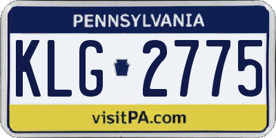 PA license plate KLG2775