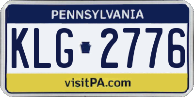 PA license plate KLG2776
