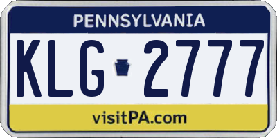 PA license plate KLG2777