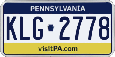 PA license plate KLG2778