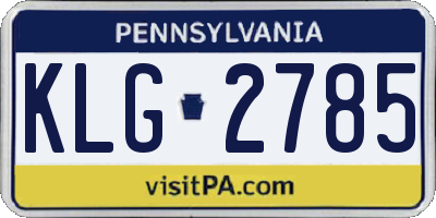 PA license plate KLG2785
