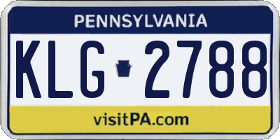 PA license plate KLG2788