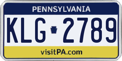 PA license plate KLG2789