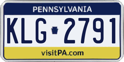 PA license plate KLG2791
