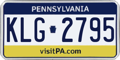 PA license plate KLG2795
