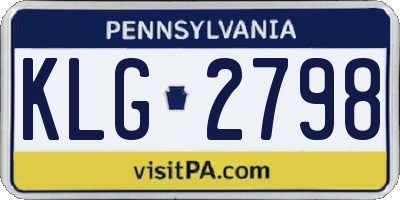 PA license plate KLG2798