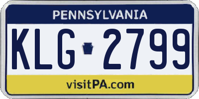 PA license plate KLG2799