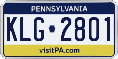 PA license plate KLG2801