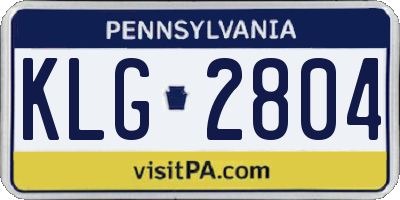 PA license plate KLG2804
