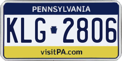 PA license plate KLG2806