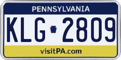 PA license plate KLG2809