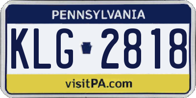 PA license plate KLG2818