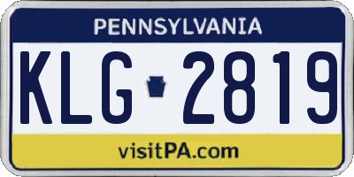 PA license plate KLG2819