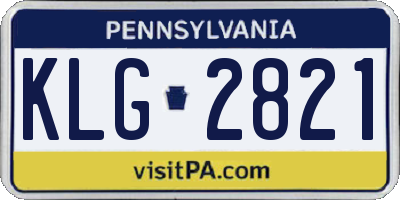 PA license plate KLG2821