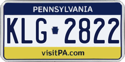 PA license plate KLG2822