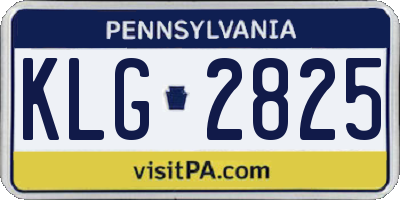 PA license plate KLG2825