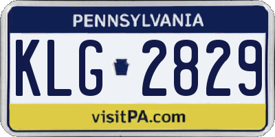 PA license plate KLG2829