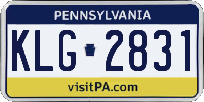 PA license plate KLG2831