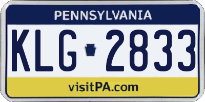 PA license plate KLG2833