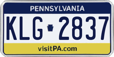 PA license plate KLG2837