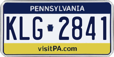 PA license plate KLG2841