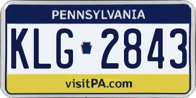 PA license plate KLG2843