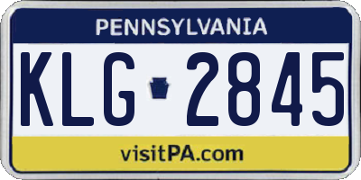 PA license plate KLG2845