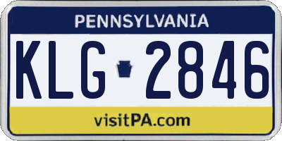 PA license plate KLG2846