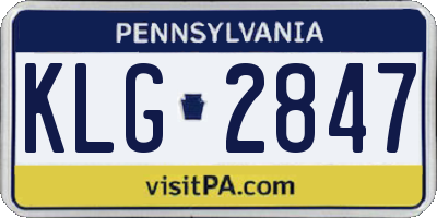 PA license plate KLG2847