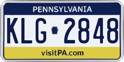 PA license plate KLG2848