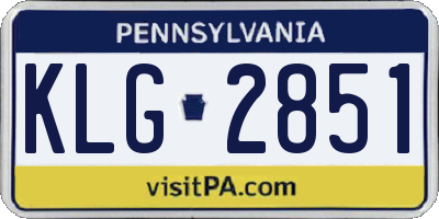 PA license plate KLG2851