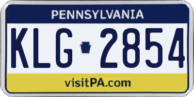 PA license plate KLG2854