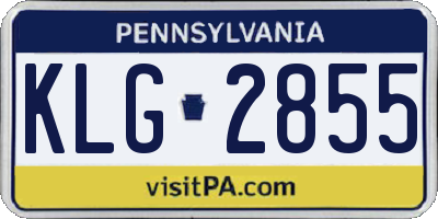 PA license plate KLG2855