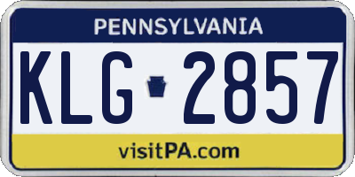 PA license plate KLG2857