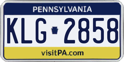 PA license plate KLG2858
