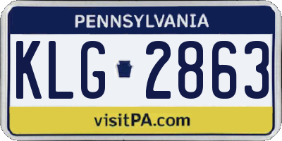 PA license plate KLG2863