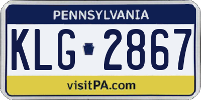 PA license plate KLG2867