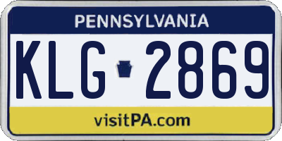 PA license plate KLG2869