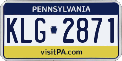 PA license plate KLG2871