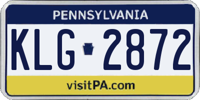 PA license plate KLG2872