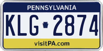 PA license plate KLG2874
