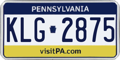 PA license plate KLG2875
