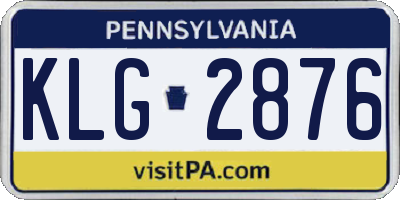 PA license plate KLG2876