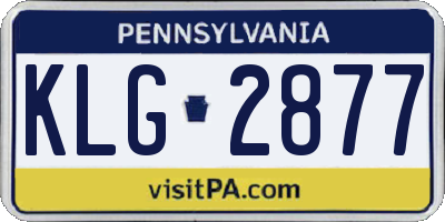 PA license plate KLG2877