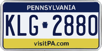 PA license plate KLG2880
